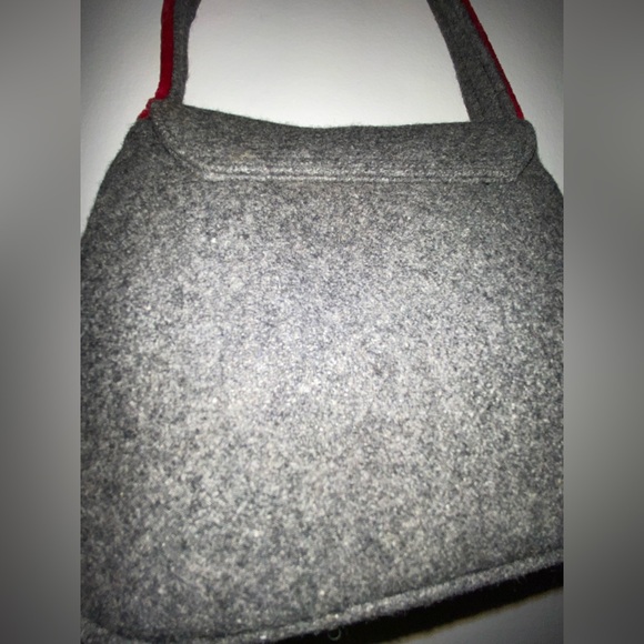 Lulu Guinness wool blend cat purse handbag gray - Picture 7 of 15